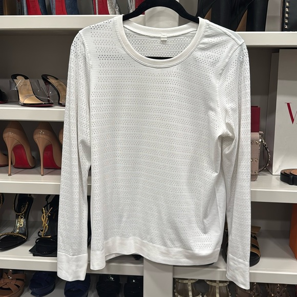 Lululemon Breeze long sleeve vented white top size 10 - Picture 3 of 9